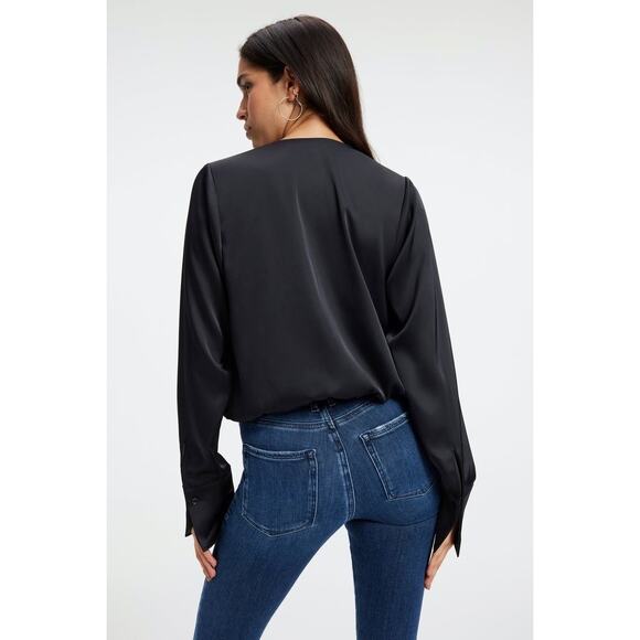 GOOD‎ AMERICAN SATIN WRAP TOP Size Small New with Tags - Picture 5 of 12